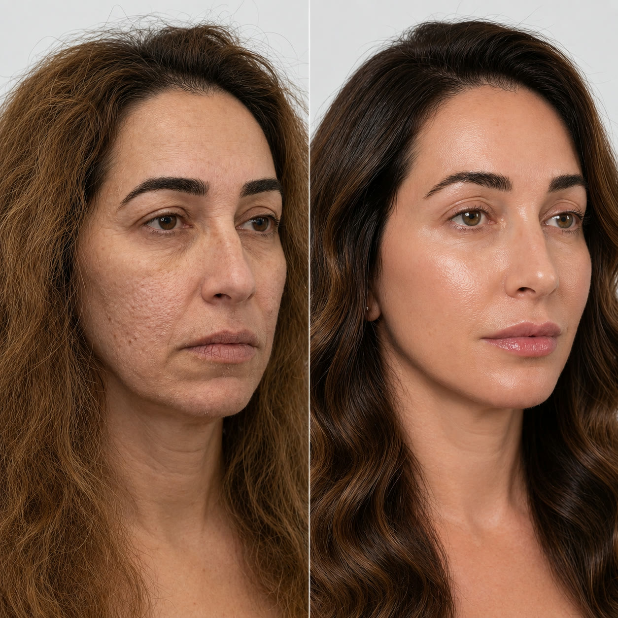 Antes e depois — cliente Coreamy