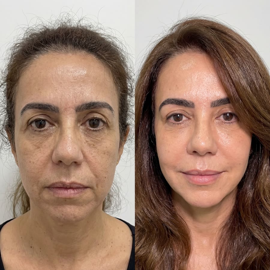 Antes e depois — cliente Coreamy